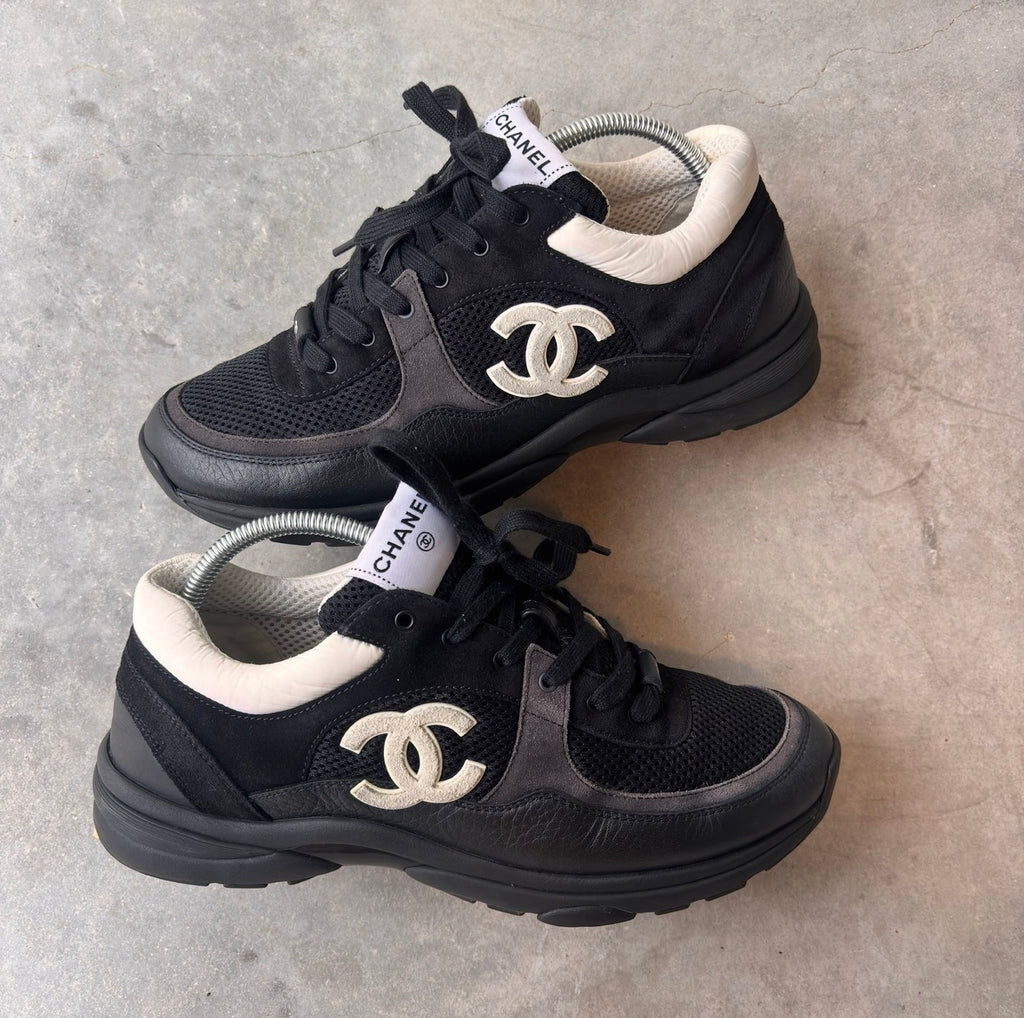 Chanel Black CC Trainers 43