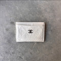 Chanel White Quilted CC Cardholder
