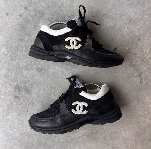 Chanel Black CC Trainers 43