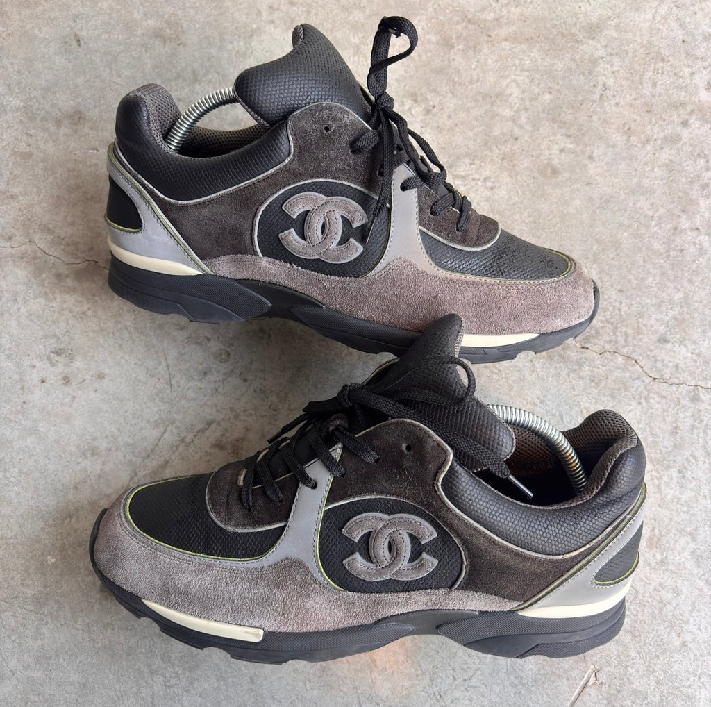 Chanel FW15 Grey/Black CC Sneakers