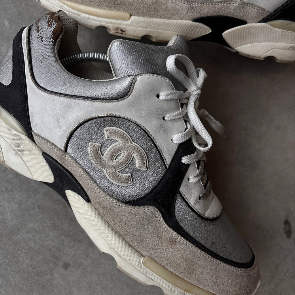 Chanel 2015 Silver/Metallic CC Sneakers