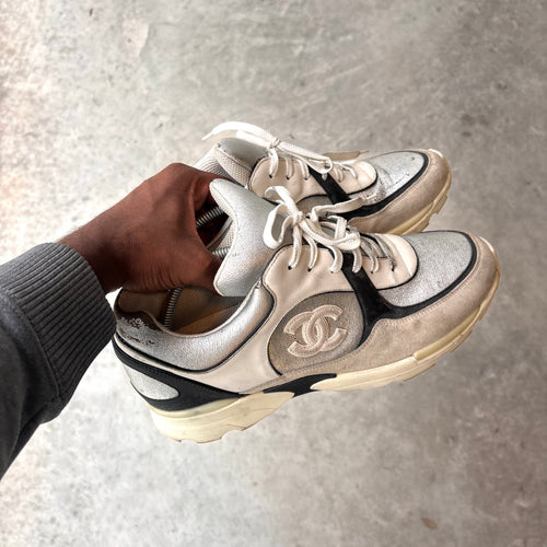 Chanel 2015 Silver/Metallic CC Sneakers