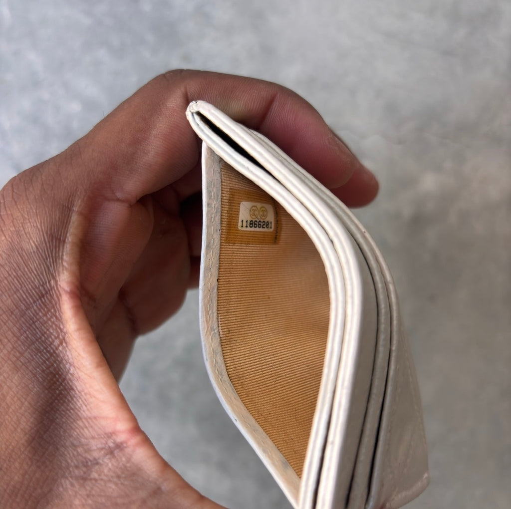 Chanel White Quilted CC Cardholder