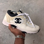 Chanel White/Cream CC Trainers