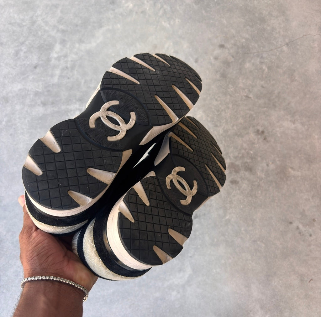 Chanel SS22 Black/Navy CC Trainers