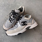Chanel Grey Quilted CC Trainers
