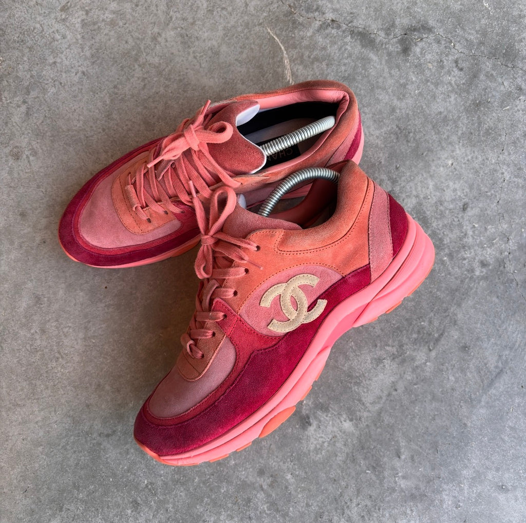 Chanel Pink/Red CC Sneakers