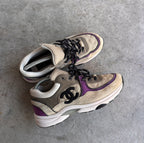 Chanel Grey/Purple Quilted CC Sneakers