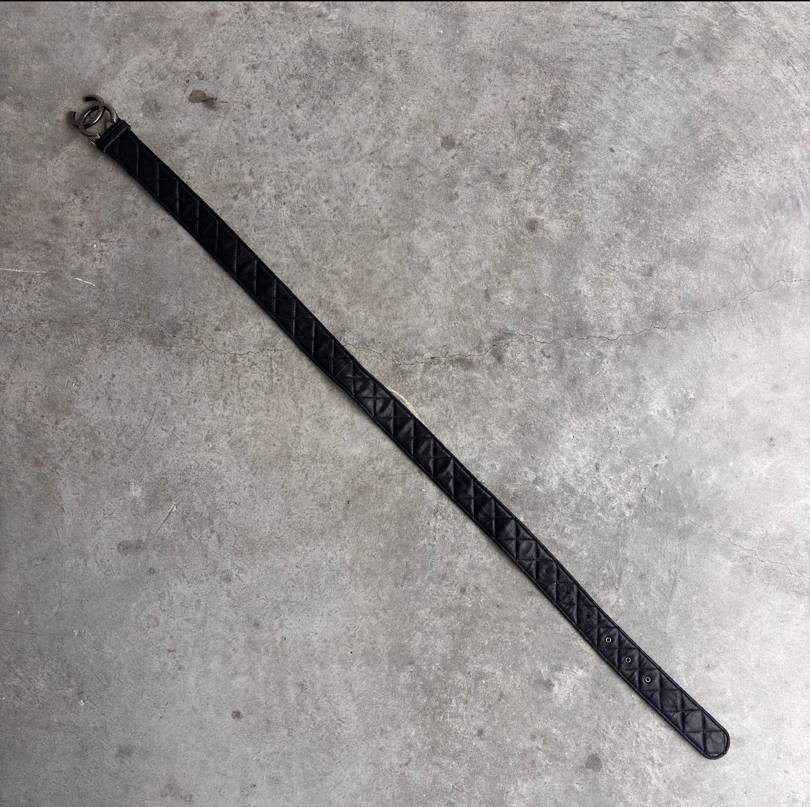 Chanel Quilted Double CC Leather Belt