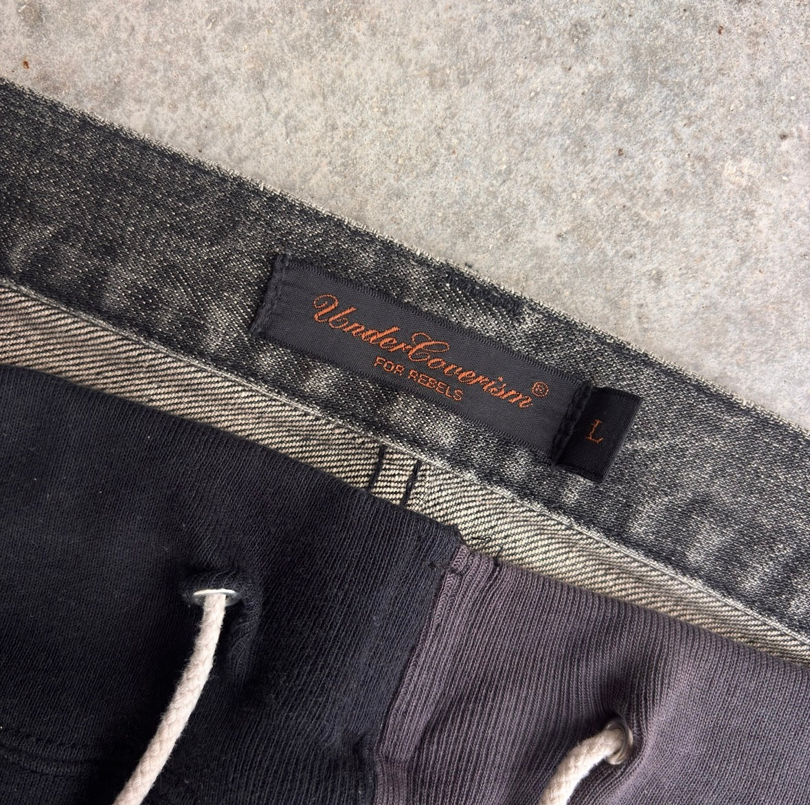 Undercover AW04 “Paper Doll” Hybrid Denim Pants