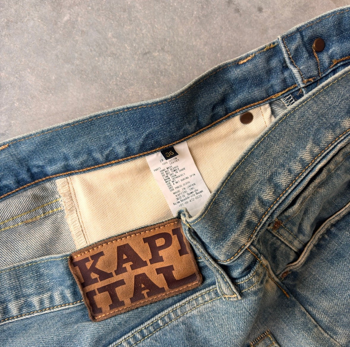 Kapital Indigo Denim Bone Shorts
