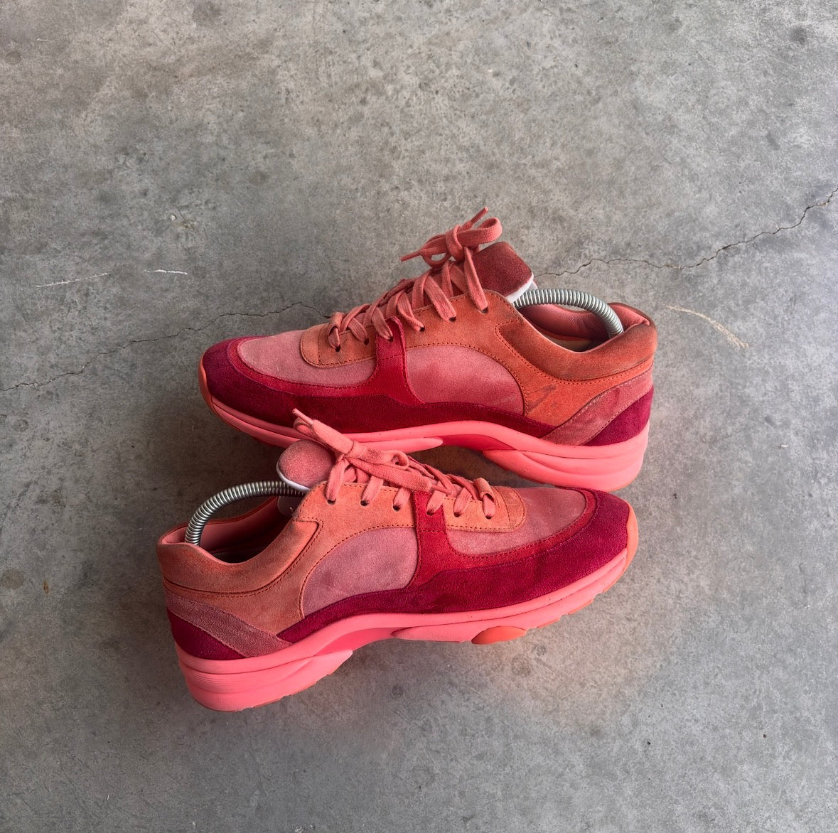 Chanel Pink/Red CC Sneakers