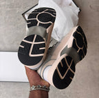 Chanel Grey Quilted CC Trainers