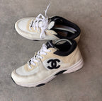 Chanel White/Cream CC Trainers