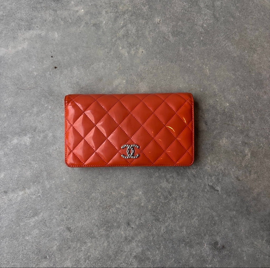 Chanel CC Quilted Peach Wallet