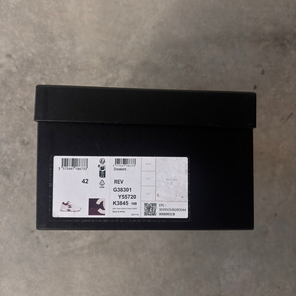 Chanel Black/Grey CC Trainers 42