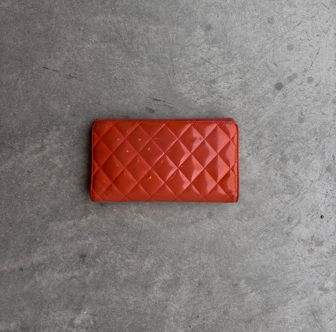 Chanel CC Quilted Peach Wallet