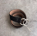 Chanel Quilted Double CC Leather Belt