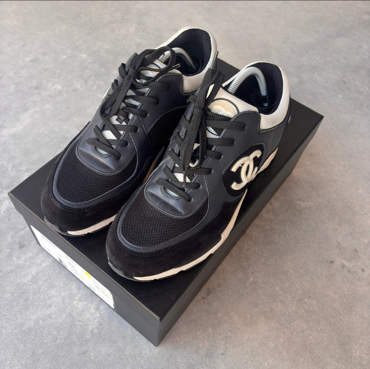 Chanel SS22 Black/Navy CC Trainers